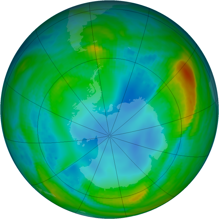 Antarctic ozone map for 01 August 1985